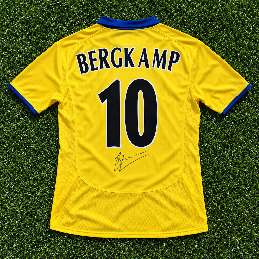 Dennis Bergkamp Signed Arsenal 03/04 Invincible Away Shirt