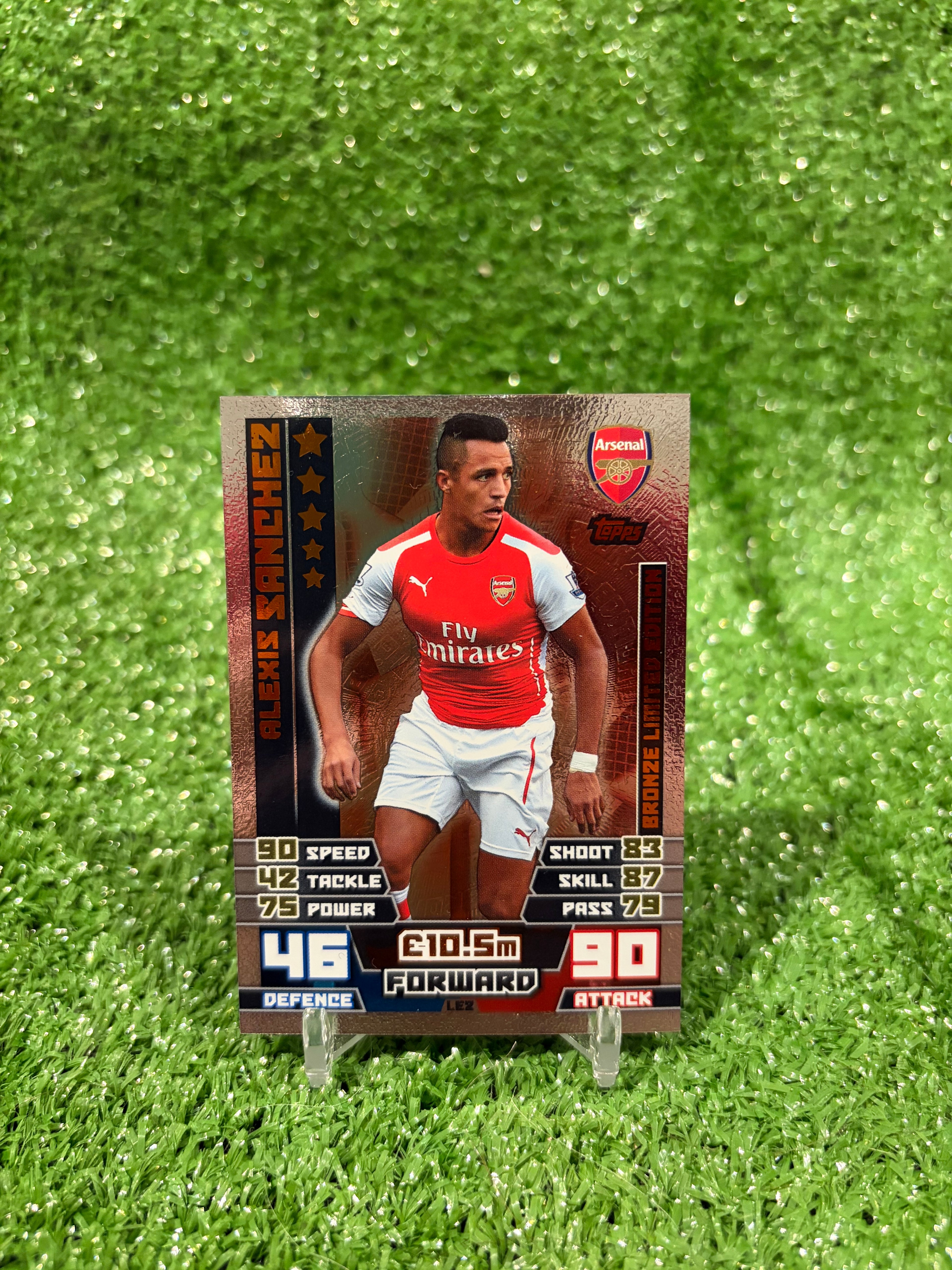 Alexis Sanchez Arsenal Bronze Limited Edition 14/15 Match Attax Football Card